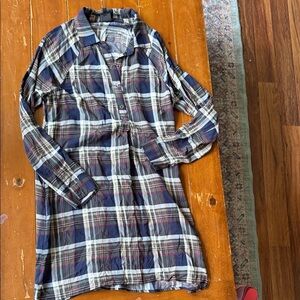 Plaid Button-Up Dress